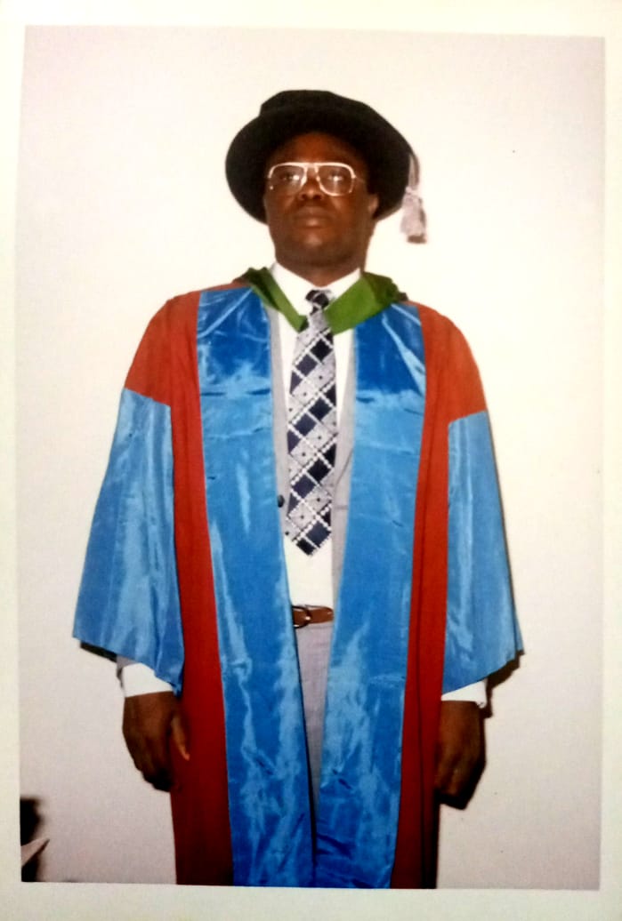 Professor Osagie in academic regalia